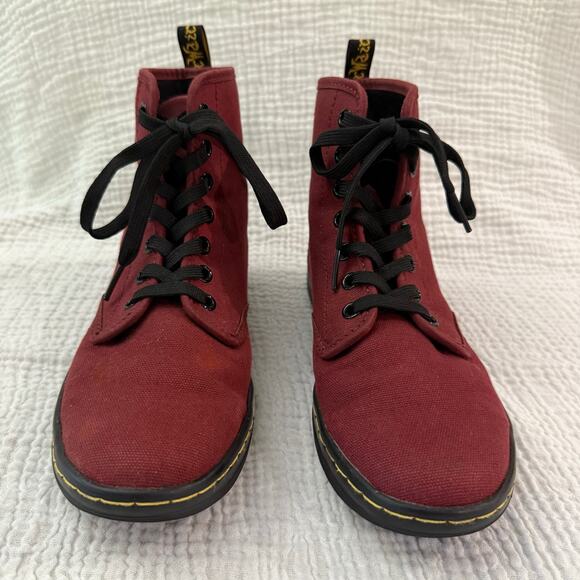 Dr Martens Shoreditch Canvas High Top Size US 6 EU 37 Red Burgundy - Picture 4 of 9